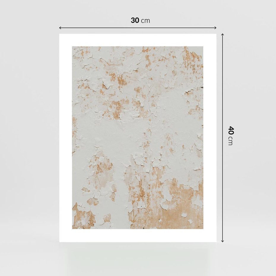 Plakat bez ramy 30x40 - Beżowa Ściana z Łuszczącą Się Farbą - stara ściana, beżowa