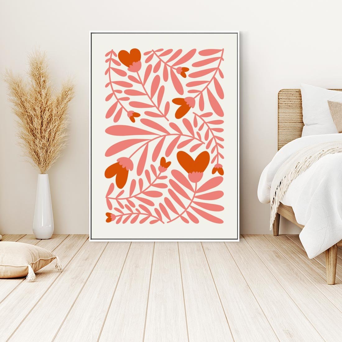 Obraz w ramie 70x100 - Taniec komplementarnych barw - kwiaty, pastelowe kolory - rama biała