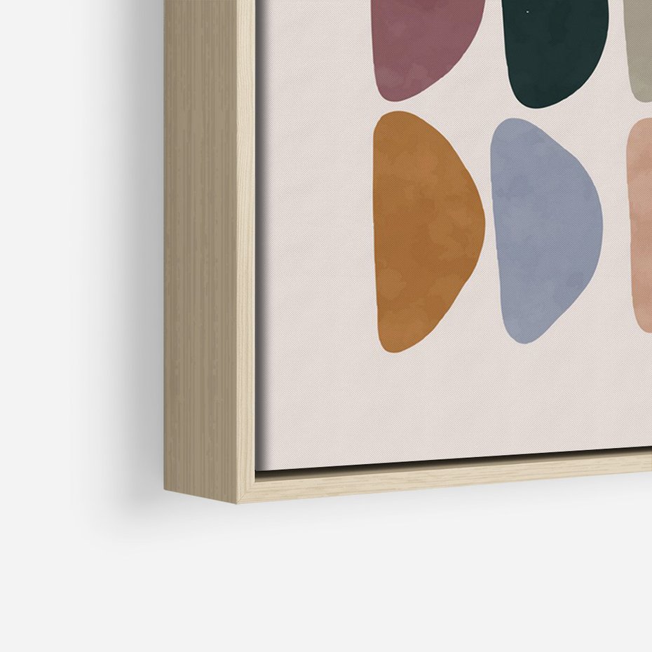 Obraz w ramie 50x70 - Granice Boho - abstrakcyjny obraz, geometryczna kompozycja - rama drewno