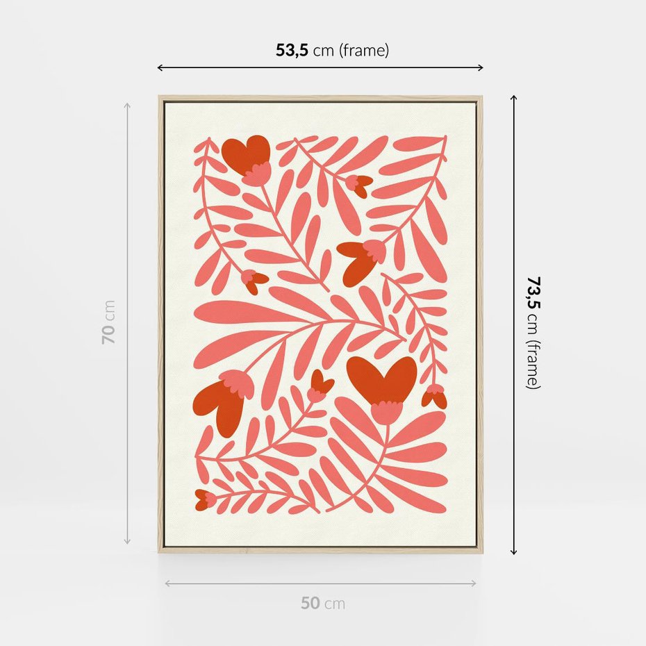 Obraz w ramie 50x70 - Taniec komplementarnych barw - kwiaty, pastelowe kolory - rama drewno