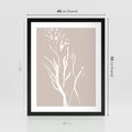 Plakat w ramie 40x50 - Impresje Pastelowych Nastrojów - minimalistyczny delikatny obraz, beżowe odcienie - rama czarna