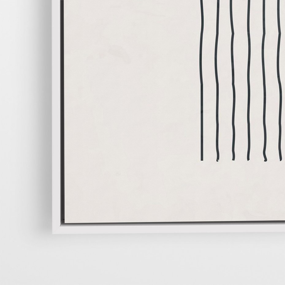 Obraz w ramie 70x100 - Bezczasowe Wspomnienia - abstrakcyjna akwarelowa plama, nieregularne kreski - rama biała