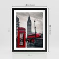 Plakat w ramie 40x50 - Londyński Klimat Telefoniczny - Londyn, telefon - rama czarna