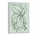 Obraz w ramie 70x100 - Energetyczne Odrodzenie Natury - abstrakcyjne delikatne zielone linie, podobne do gałęzi kwiatów - rama biała