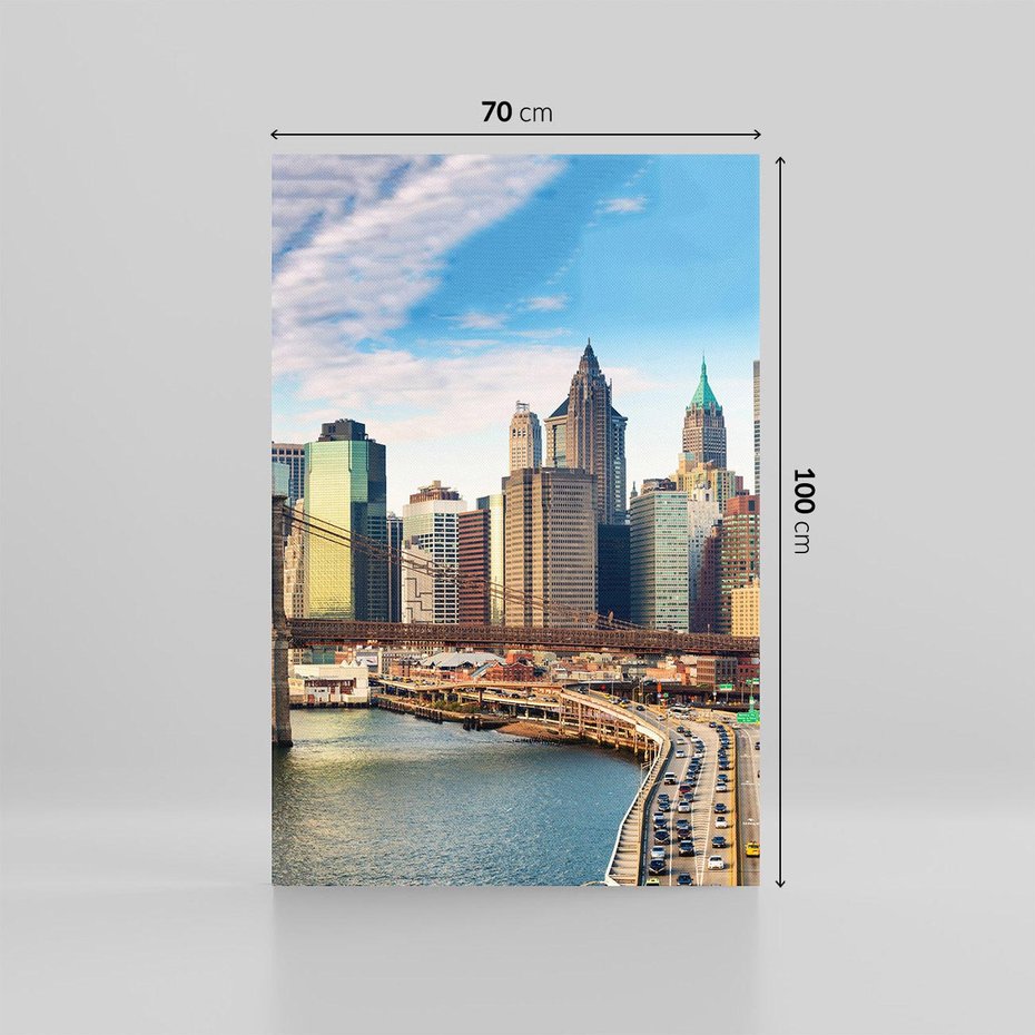 Obraz na płótnie 70x100 - Manhattan o zmroku - Nowy Jork, Manhattan