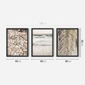 Zestaw obrazy w ramie 40x50 galeria - Plaża, boho, palmy, muszle, morze - rama czarna