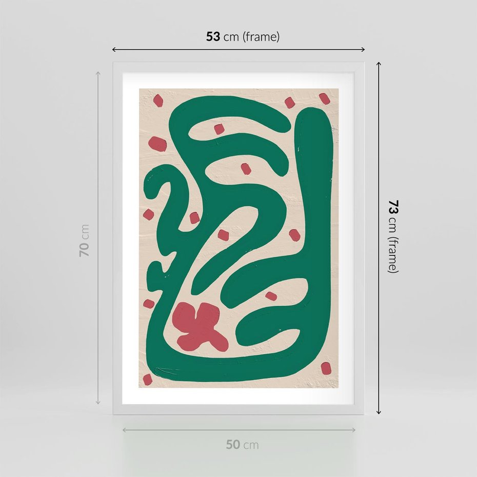 Plakat w ramie 50x70 - Boho Widoki - abstrakcyjny obraz, plakat - rama biała