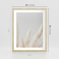 Plakat w ramie 40x50 - Biały Spokój - białe trawy, suche trawy pampas - rama drewno
