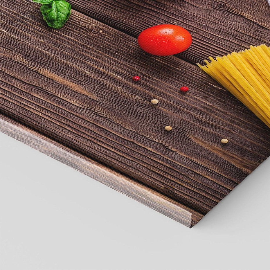 Obraz na płótnie 40x40 - "Spaghetti: Sztuka kulinarna na płótnie - spaghetti, makaron