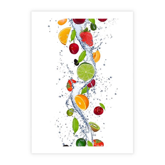 Plakat bez ramy 21x30 - Kulinarne Inspiracje - owoce, woda