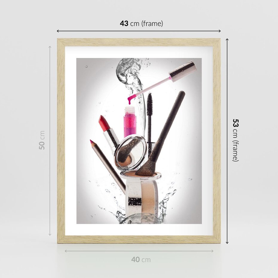 Plakat w ramie 40x50 - Moda, makijaż i relaks - moda, makijaż - rama drewno