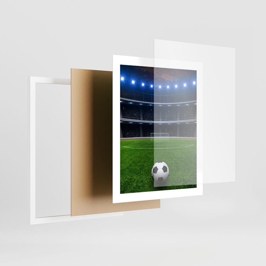 Plakat w ramie 40x50 - Piłka nożna - gol! - piłka nożna, gol - rama biała