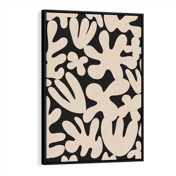 Obraz w ramie 70x100 - Księga Ukrytych Widoków - abstrakcyjne czarno białe formy, minimalizm - rama czarna