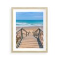 Plakat w ramie 40x50 - Pomost ku Morzu - pomost na plaży, morze - rama drewno