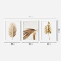 Zestaw obrazy w ramie 30x40 galeria - Złote, palmy, liście, tropikalne, minimalizm - rama biała