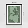 Plakat w ramie 40x50 - Kształty Zieleni - abstrakcyjny kształt, zielony plakat - rama czarna
