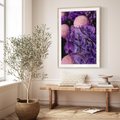 Plakat w ramie 50x70 - Fioletowa hortensja - kwiaty, hortensja - rama drewno