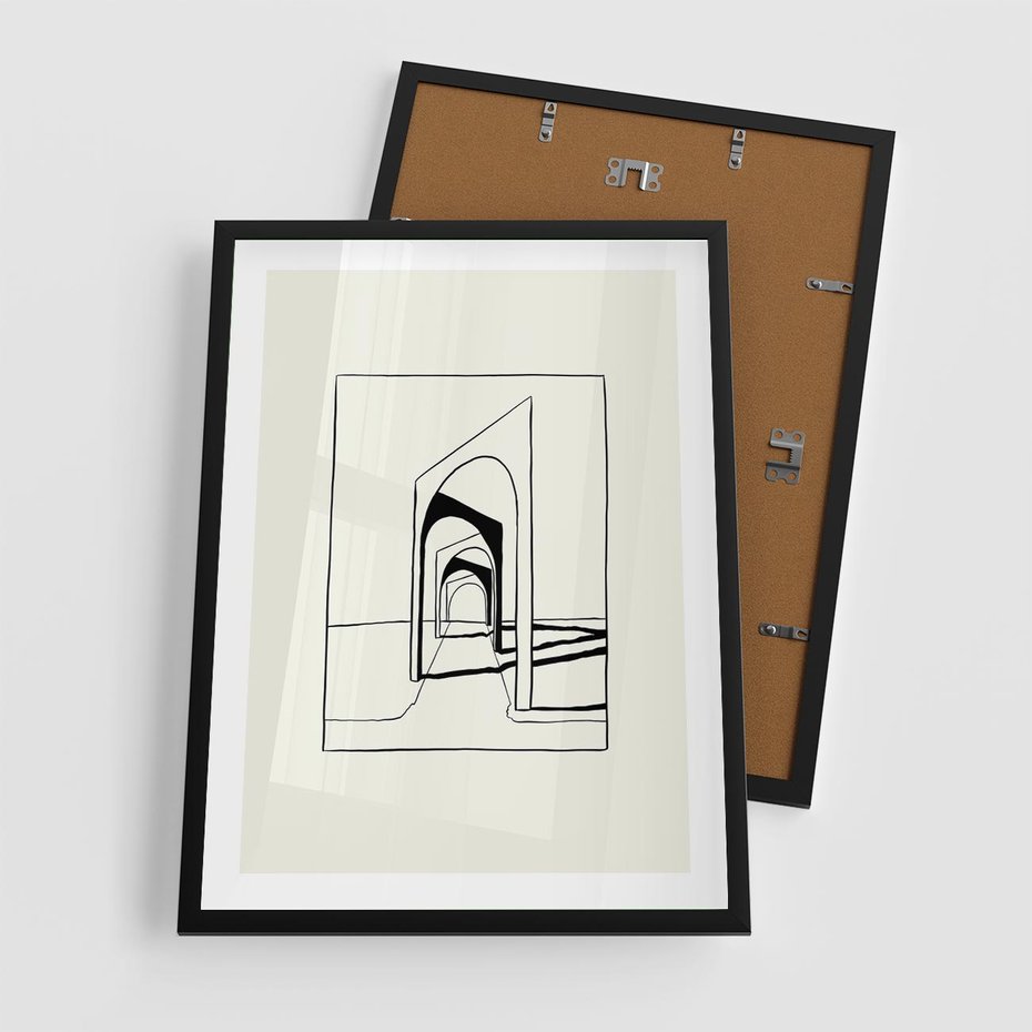 Plakat w ramie 50x70 - Poezja światła i cienia - nowoczesna sztuka, minimalistyczny styl - rama czarna