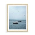Plakat w ramie 50x70 - Rybacki Urok - morze, kutry rybackie - rama drewno