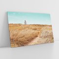 Obraz na płótnie 70x50 - Tajemnicza Ścieżka - latarnia morska w oddali, suche trawy