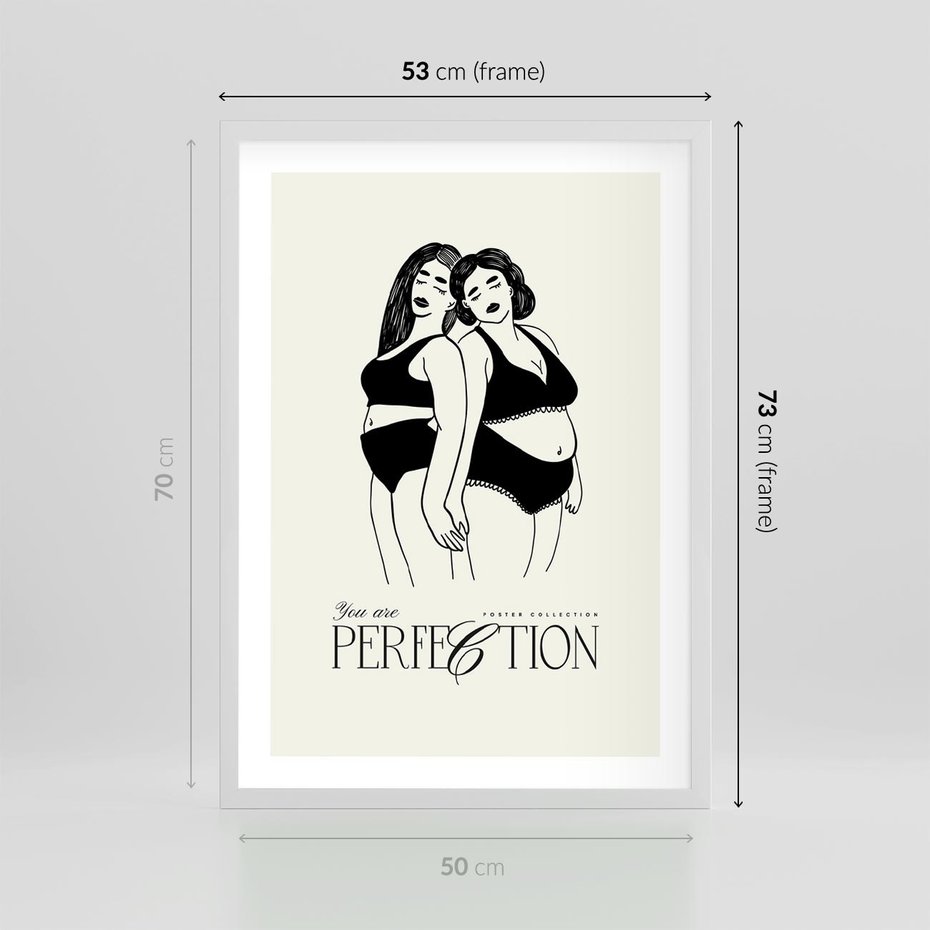 Plakat w ramie 50x70 - Siła i Wspólnota - nowoczesna sztuka kobieca, plakat - rama biała