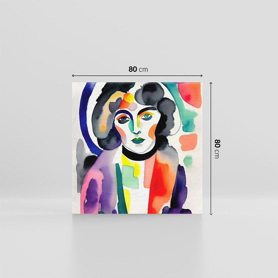 Obraz na płótnie 80x80 - Subtelne Akwarelowe Ulotności - abstrakcyjny akwarelowy portret kobiety, rozmyte farby