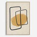 Obraz w ramie 50x70 - Rozkwitające Formy - abstrakcyjne nieregularne kształty, minimalistyczny plakat - rama drewno