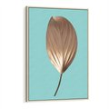 Obraz w ramie 80x120 - Delikatna Harmonia - złote, liście - rama drewno