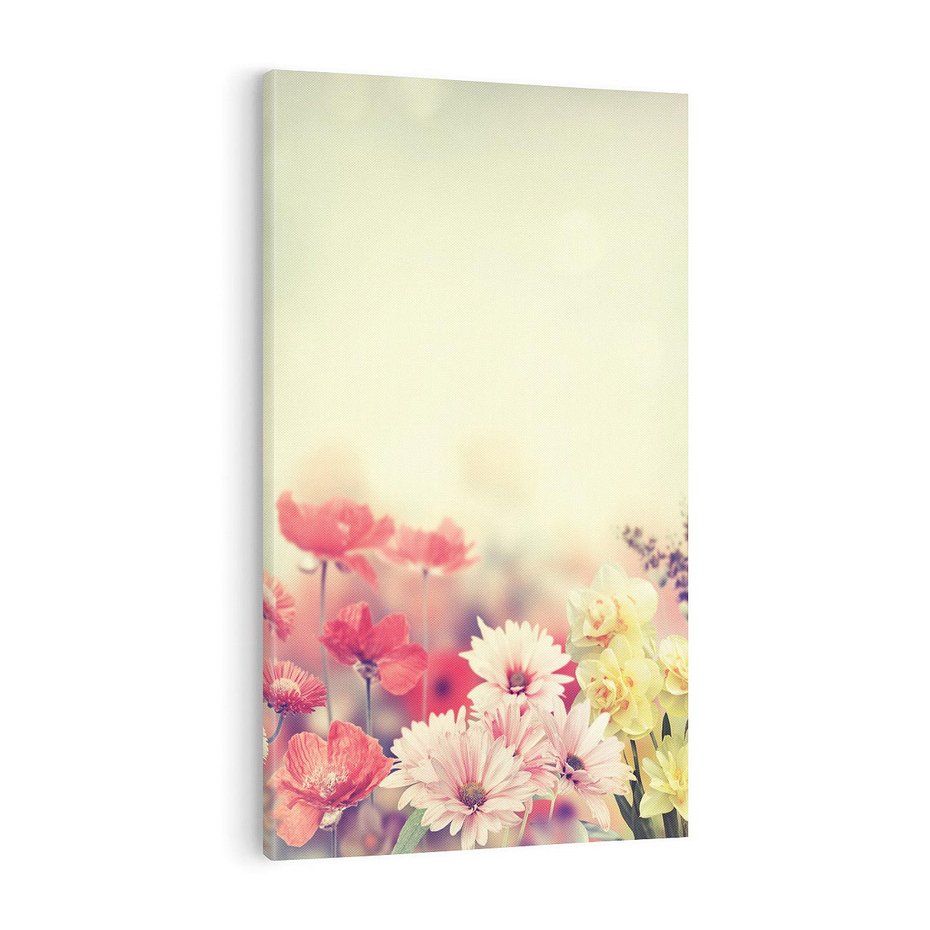 Obraz na płótnie 70x100 - Delikatne kwiaty pastelowe - kwiaty, pastelowe