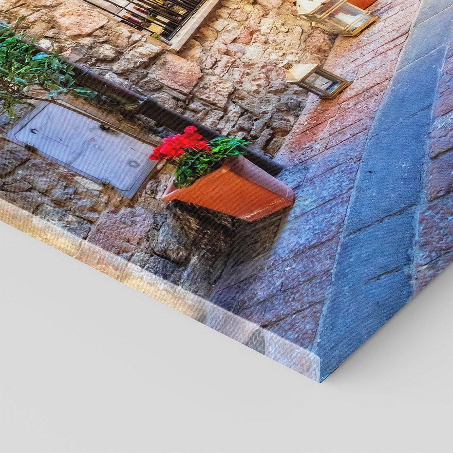 Obraz na płótnie 50x70 - Kwiecista uliczka - uliczka, miasto