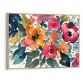 Obraz w ramie 120x80 - Kwiatowy Impuls Kolorów - abstrakcyjne kolorowe kwiaty, szkic - rama drewno