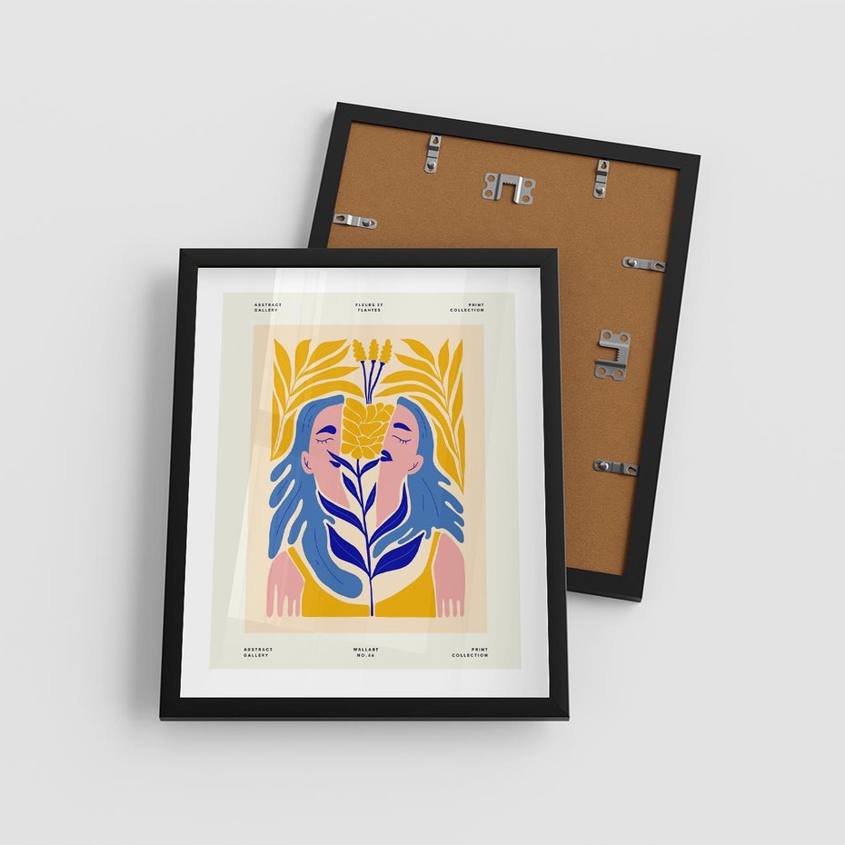 Plakat w ramie 40x50 - Roztopione Granice - nowoczesna sztuka, abstrakcja - rama czarna