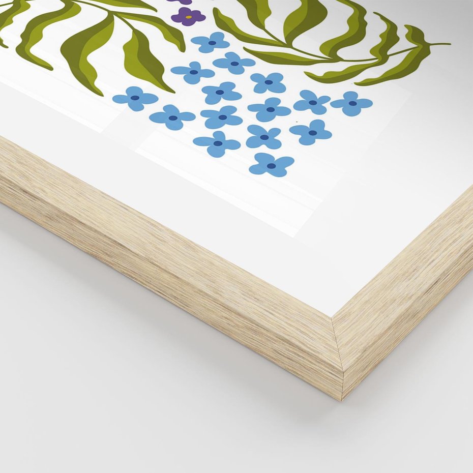 Plakat w ramie 50x70 - Księga Kształtów Bez Granic - kwiaty, sztuka nowoczesna - rama drewno