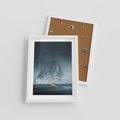 Plakat w ramie 30x40 - Skandynawski pejzaż - skadynawski, pejzaż - rama biała
