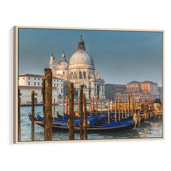 Obraz w ramie 100x70 - Urok Wenecji - fotografia, przystań w Wenecji - rama drewno