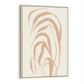 Obraz w ramie 80x120 - Formy Nowoczesności - minimalistyczny plakat, liście palmy - rama drewno