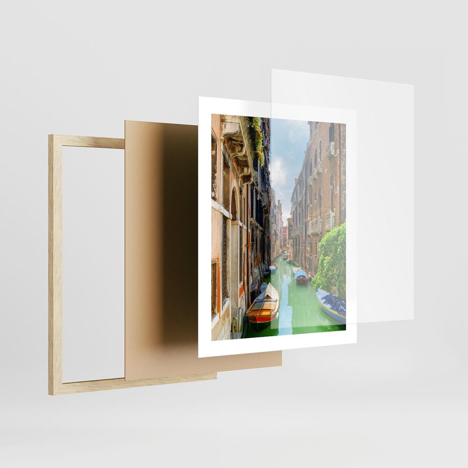 Plakat w ramie 40x50 - Wenecja: romantyczne miasto wodnych dróg - Wenecja, Włochy - rama drewno