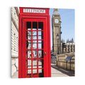 Obraz na płótnie 40x40 - Ikoniczna budka telefoniczna w Londynie - budka, telefoniczna