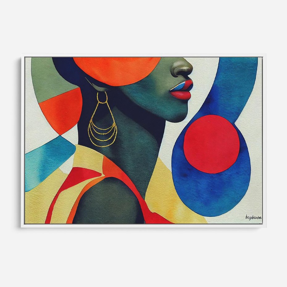 Obraz w ramie 120x80 - Kolory Kobiety - mural, abstrakcja - rama biała