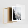 Plakat w ramie 40x50 - Góry, Las i Śnieg na Obrazie - góry, las - rama drewno