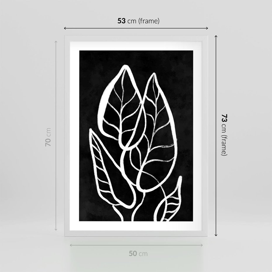 Plakat w ramie 50x70 - Lustrzane Odbicie - mroczna sztuka, minimalizm - rama biała