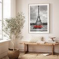 Plakat w ramie 50x70 - Paryż z wieżą Eiffla w tle - Paryż, Eiffla - rama drewno