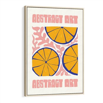 Obraz w ramie 50x70 - Podróżne Wizje - typografia, cytryny - rama drewno