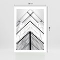 Plakat bez ramy 21x30 - Elegancja Współczesnej Architektury: Wieżowiec w Monochromii - nowoczesna architektura, czarno biała fotografia