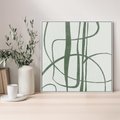 Obraz w ramie 50x50 - Zielony Spokój - zielona abstrakcja, spokojny plakat - rama biała