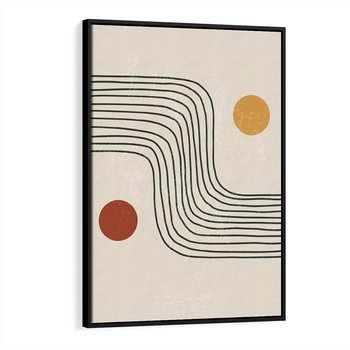 Obraz w ramie 70x100 - Czysta Refleksja - abstrakcyjna sztuka, boho kształty - rama czarna