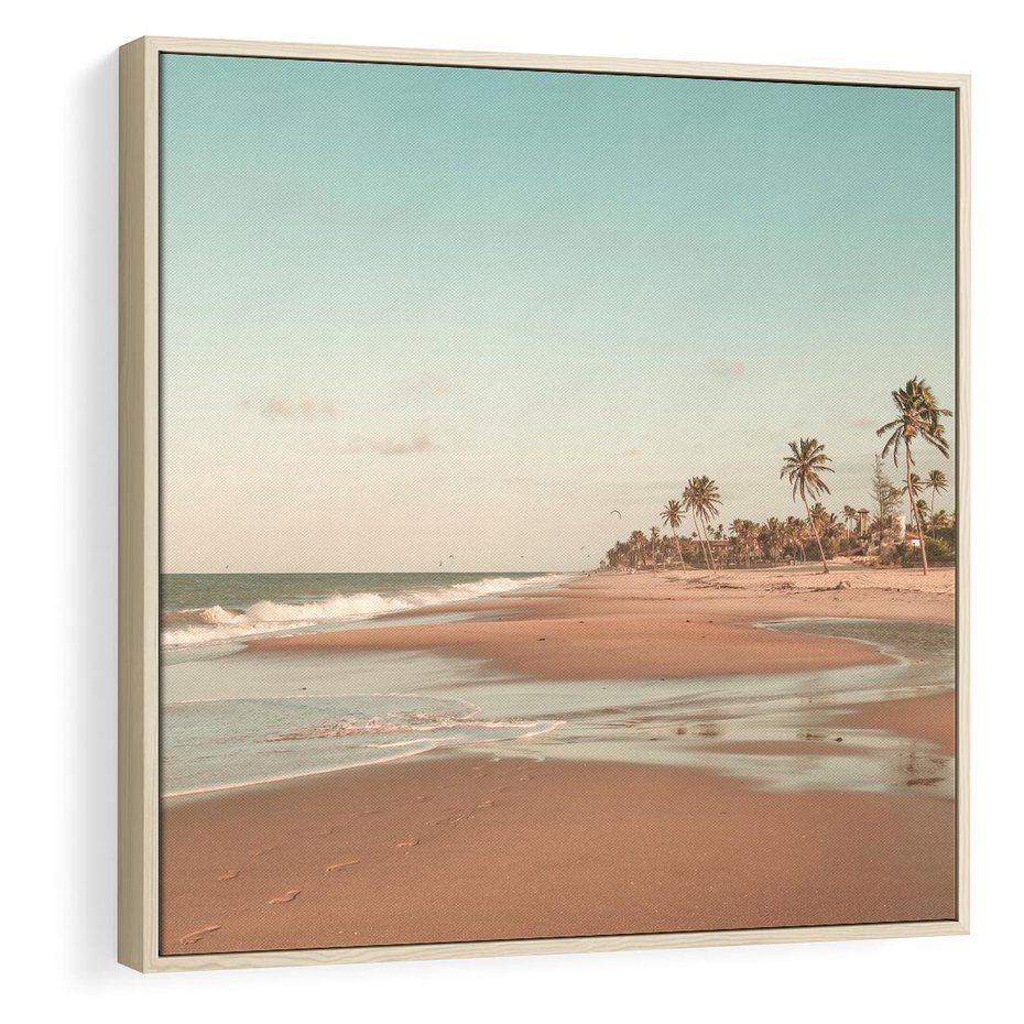 Obraz w ramie 50x50 - Ukojenie na Plaży - fotografia, rajska plaża - rama drewno