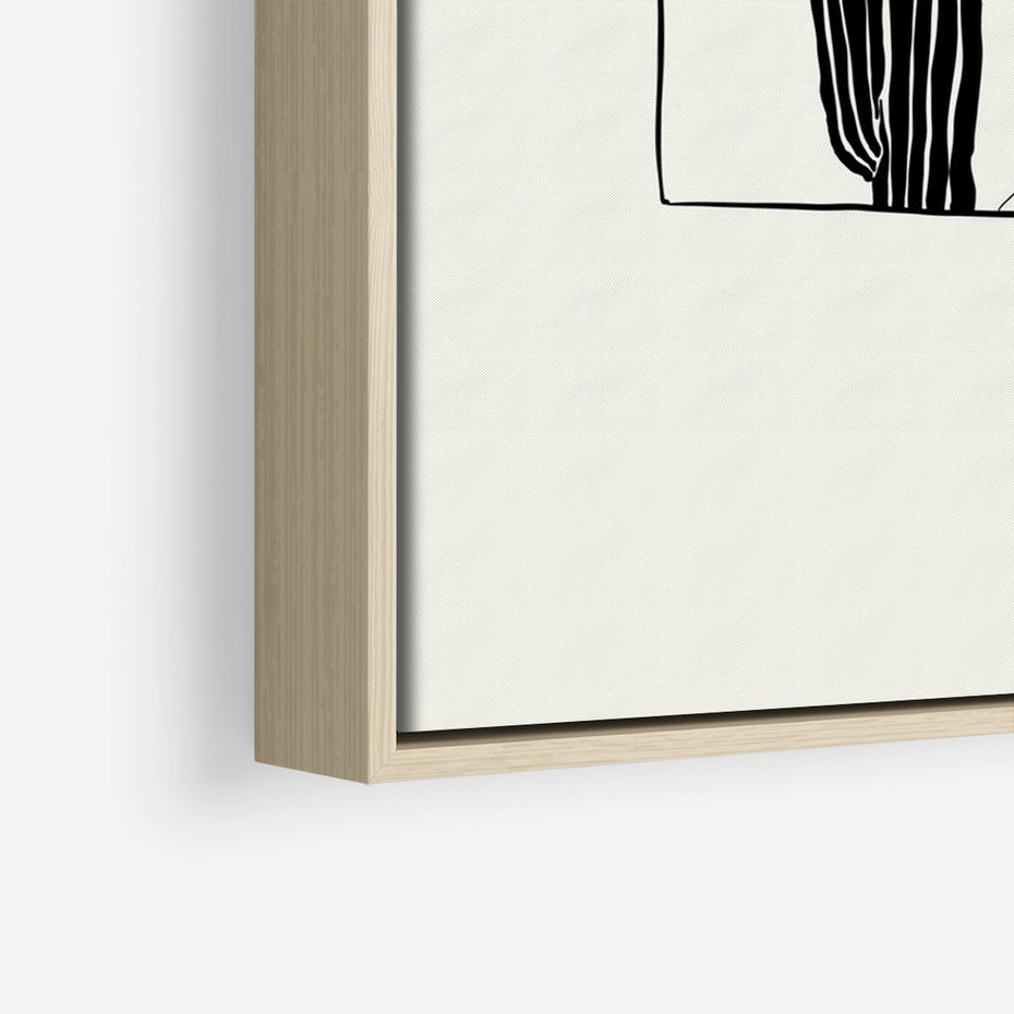 Obraz w ramie 70x100 - Zaklęta roślinna ekspresja - nowoczesna sztuka, minimalistyczny styl - rama drewno