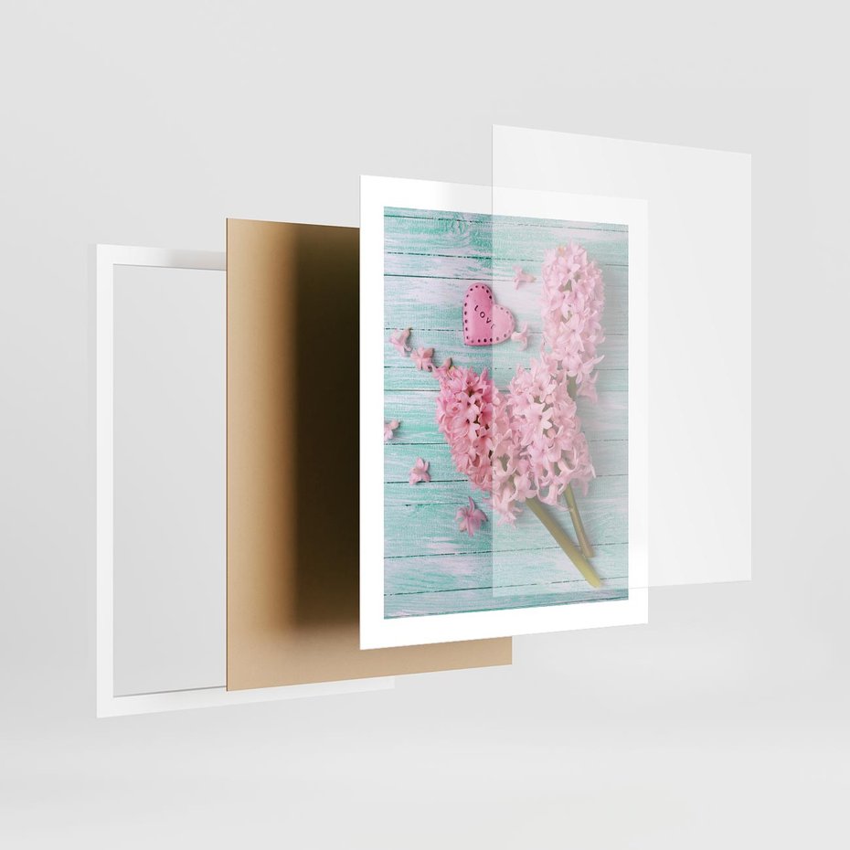 Plakat w ramie 40x50 - Hiacynty w Kwiatowej Kompozycji - hiacynty, kwiaty - rama biała