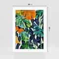 Plakat bez ramy 30x40 - Tropikalne Pragnienia - akwarela, liście tropikalne